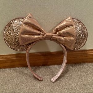 Sparkling Rose Gold Minnie Mouse Ears Headband